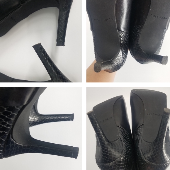 ❣SOLD❣Cole Haan Black Claremont Snakeskin Bootie - Picture 8 of 8